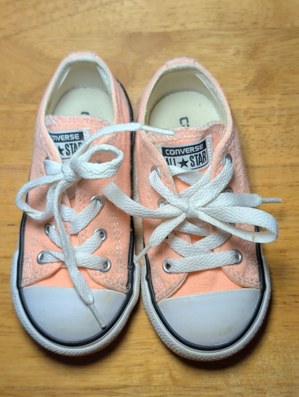 Converse All Stars Neon Orange Sneakers Skater Grunge Unisex Toddler Size 7